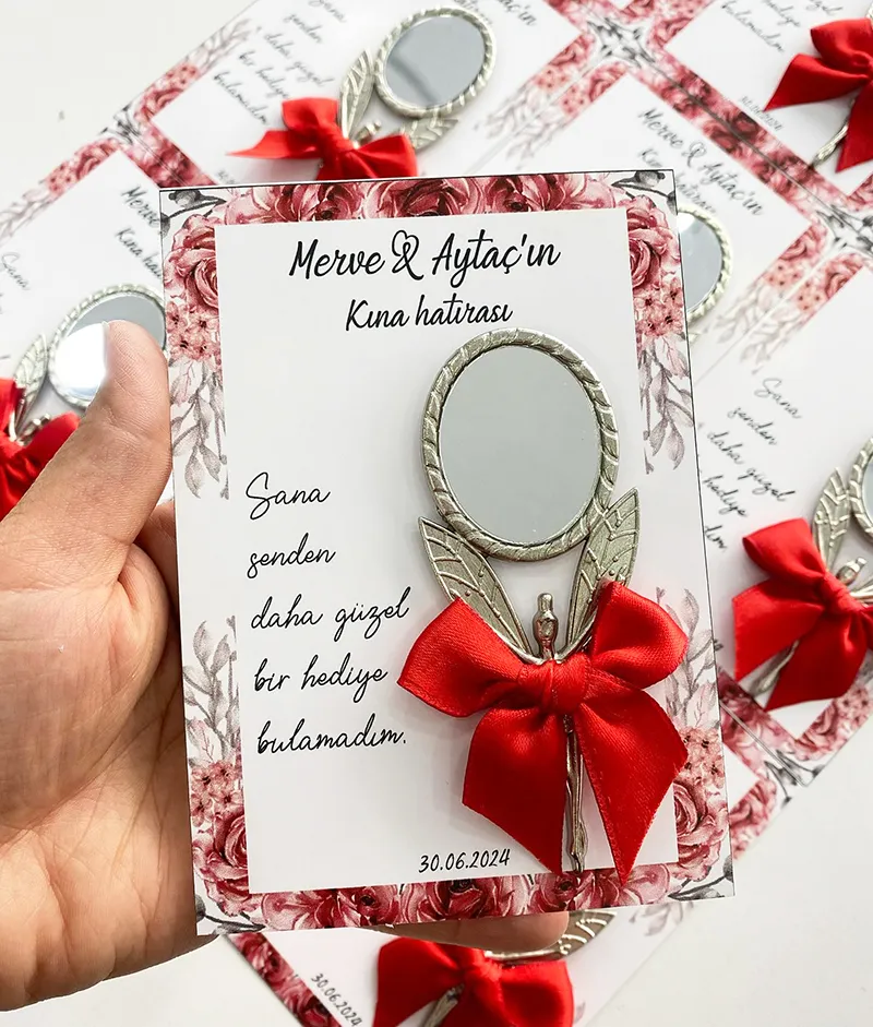 Melekli Ayna Nikah Şekeri – Kartlı