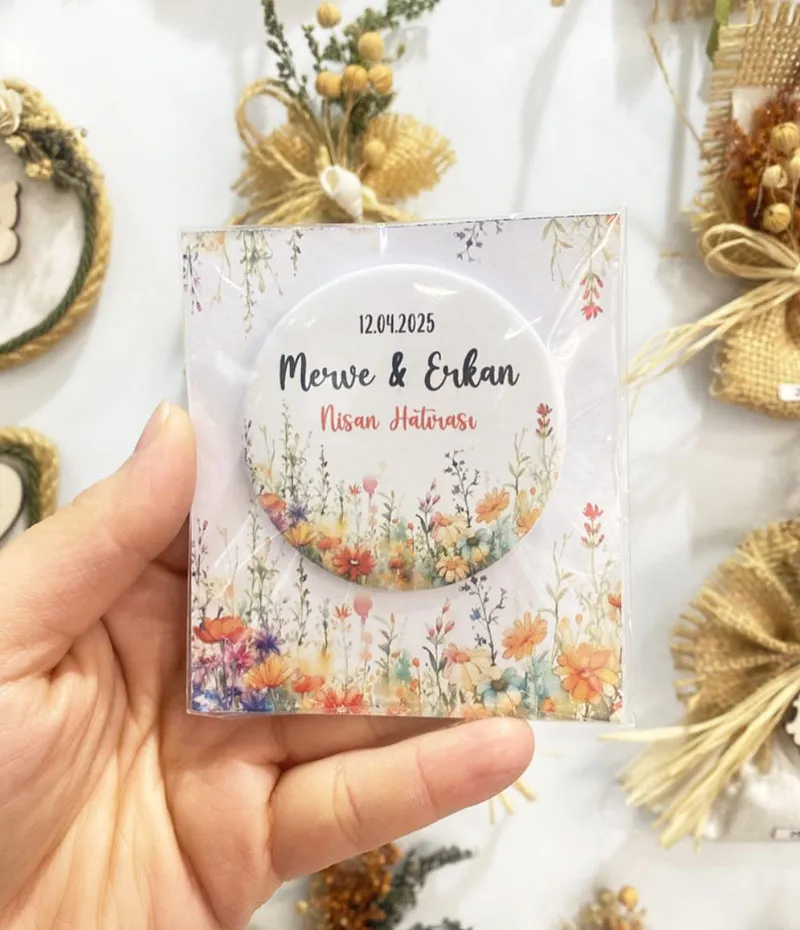 Çiçek Temalı Buton Açacak Magnet