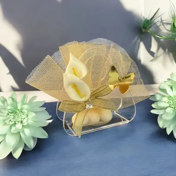 Pleksi Çantalı Nikah Şekeri – Badem Şekerli